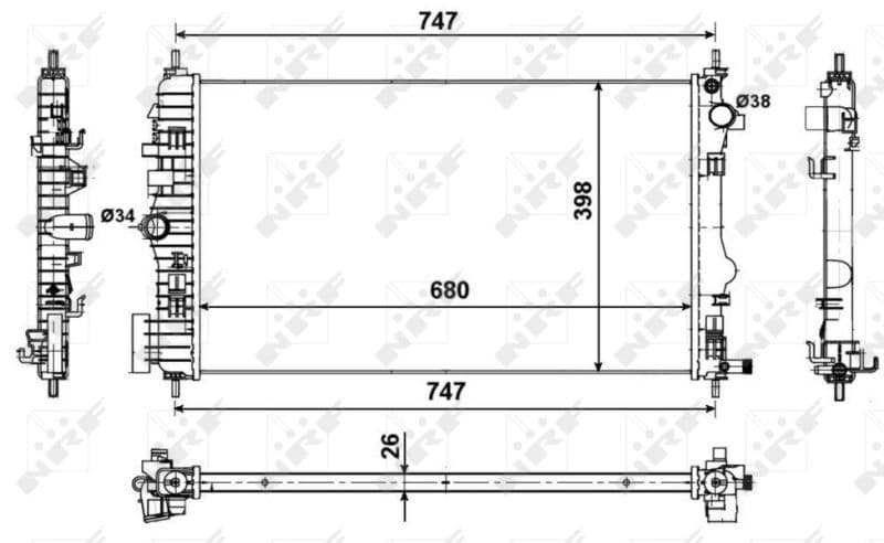 Radiators, Motora dzesēšanas sistēma NRF 53774 1