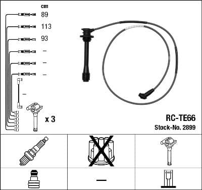 Augstsprieguma vadu komplekts NGK 2899 1