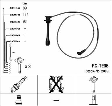 Augstsprieguma vadu komplekts NGK 2899 1