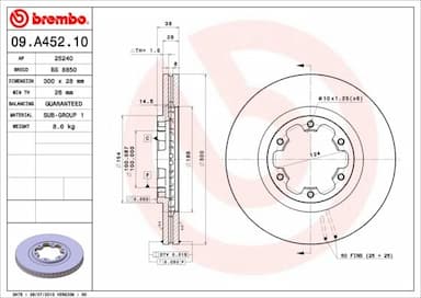 Bremžu diski BREMBO 09.A452.10 1