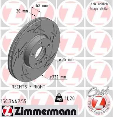 Bremžu diski ZIMMERMANN 150.3447.55 1