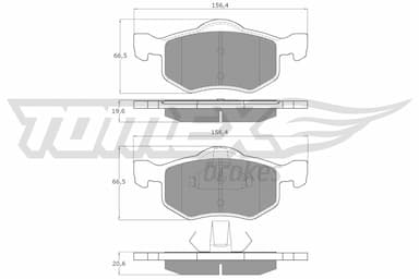 Bremžu uzliku kompl., Disku bremzes TOMEX Brakes TX 18-93 1