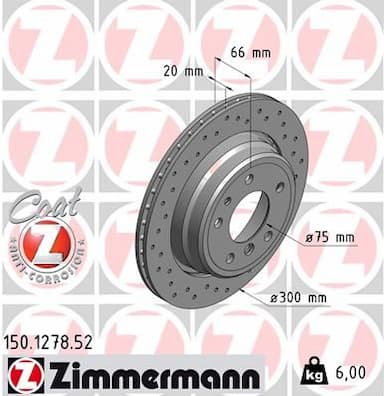 Bremžu diski ZIMMERMANN 150.1278.52 1