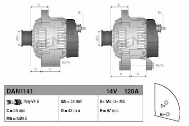 Ģenerators DENSO DAN1141 3