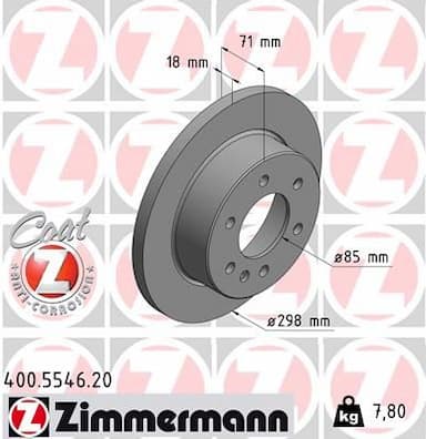 Bremžu diski ZIMMERMANN 400.5546.20 1