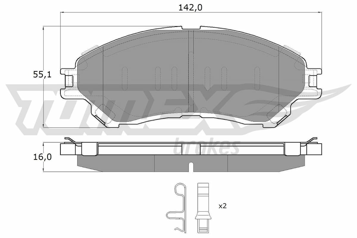 Bremžu uzliku kompl., Disku bremzes TOMEX Brakes TX 18-13 1