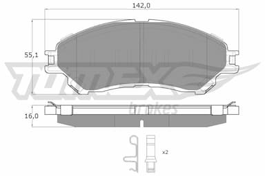 Bremžu uzliku kompl., Disku bremzes TOMEX Brakes TX 18-13 1