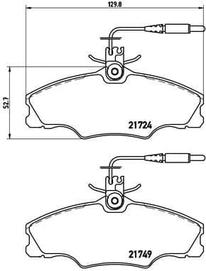 Bremžu uzliku kompl., Disku bremzes BREMBO P 61 056 1