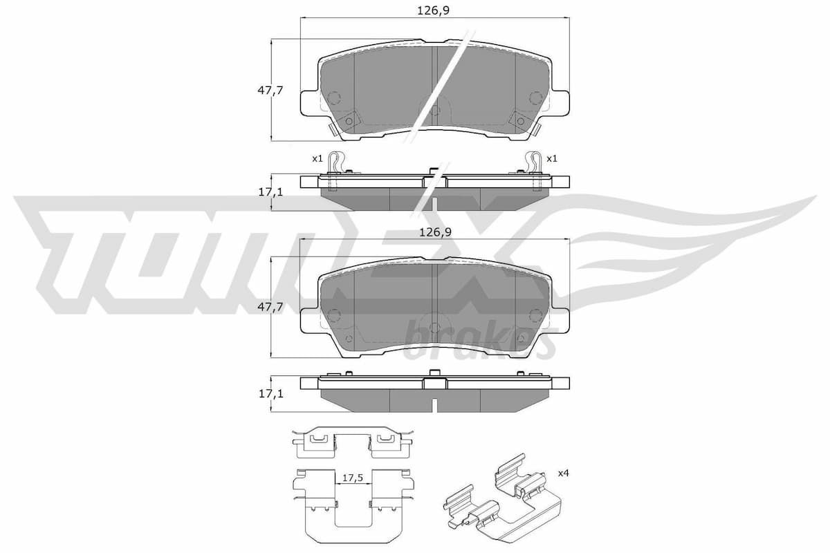 Bremžu uzliku kompl., Disku bremzes TOMEX Brakes TX 18-97 1