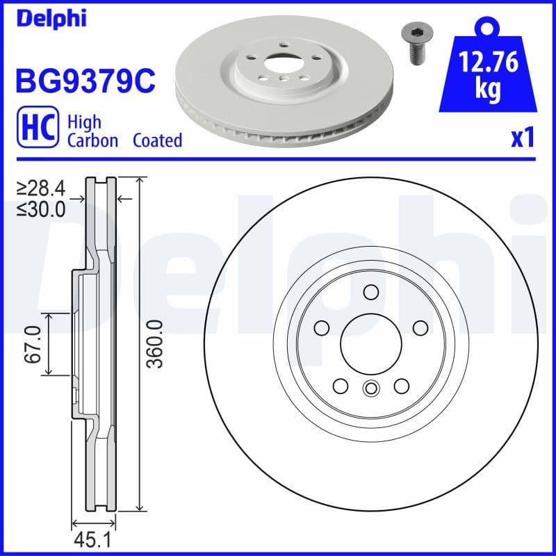 Bremžu diski DELPHI BG9379C 1