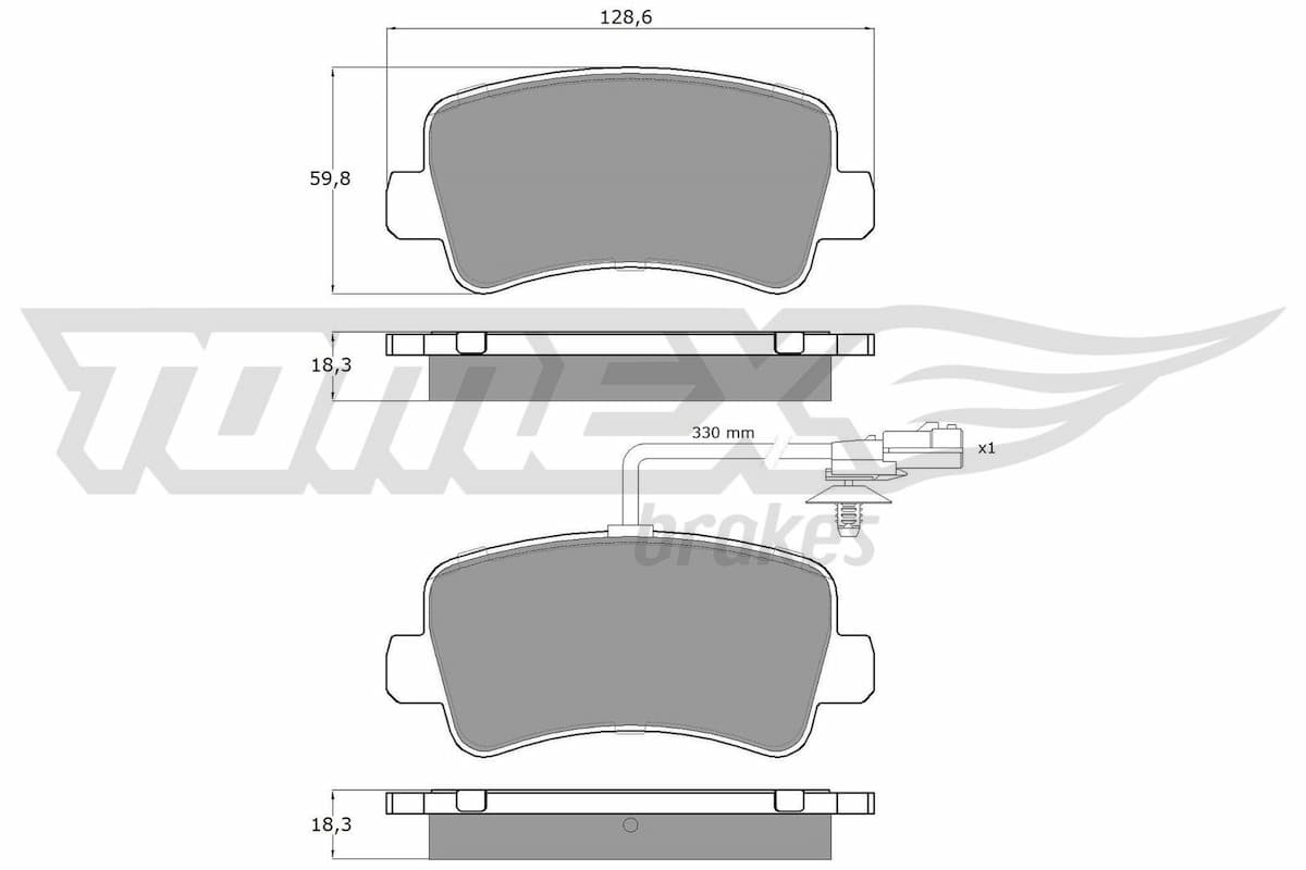 Bremžu uzliku kompl., Disku bremzes TOMEX Brakes TX 16-48 1