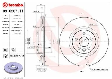 Bremžu diski BREMBO 09.C207.11 1