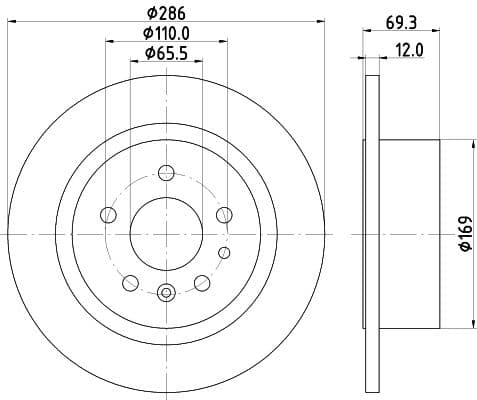 Bremžu diski HELLA 8DD 355 103-741 1