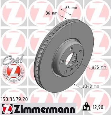 Bremžu diski ZIMMERMANN 150.3479.20 1