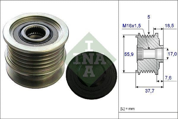 Ģeneratora brīvgaitas mehānisms INA 535 0169 10 1