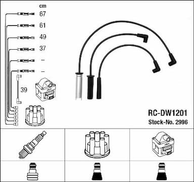 Augstsprieguma vadu komplekts NGK 2996 1