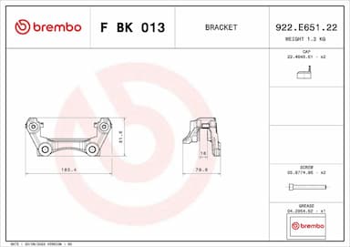 Bremžu suporta skavas stipr. korpusa kompl. BREMBO F BK 013 2