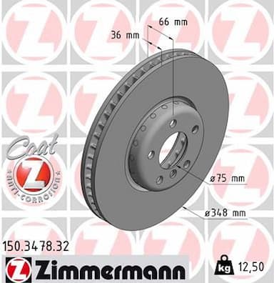 Bremžu diski ZIMMERMANN 150.3478.32 1