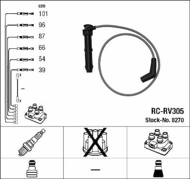 Augstsprieguma vadu komplekts NGK 8270 1