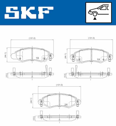 Bremžu uzliku kompl., Disku bremzes SKF VKBP 80223 A 2