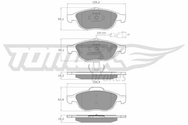 Bremžu uzliku kompl., Disku bremzes TOMEX Brakes TX 13-10 1