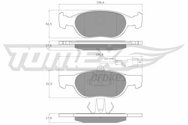 Bremžu uzliku kompl., Disku bremzes TOMEX Brakes TX 11-87 1