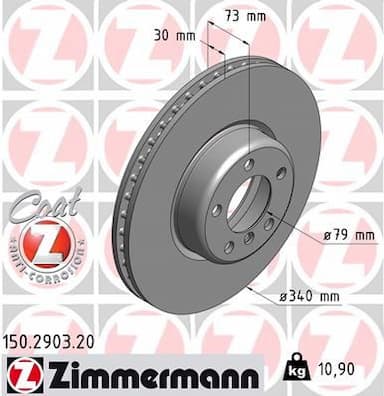 Bremžu diski ZIMMERMANN 150.2903.20 1