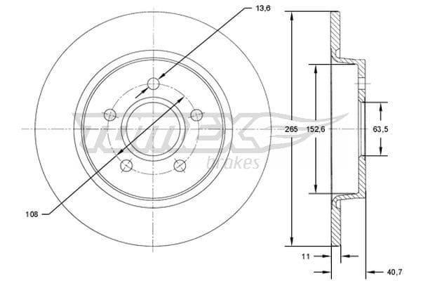 Bremžu diski TOMEX Brakes TX 71-94 1