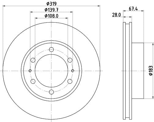 Bremžu diski HELLA 8DD 355 126-771 1