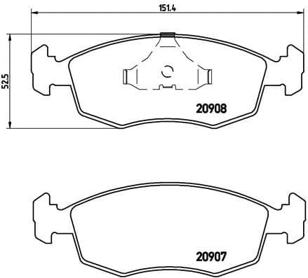 Bremžu uzliku kompl., Disku bremzes BREMBO P 24 019 1