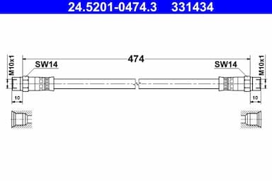 Bremžu šļūtene ATE 24.5201-0474.3 1