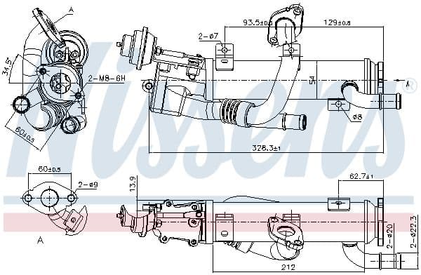 Radiators, Izplūdes gāzu recirkulācija NISSENS 989329 1