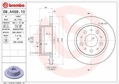 Bremžu diski BREMBO 08.A459.10 1