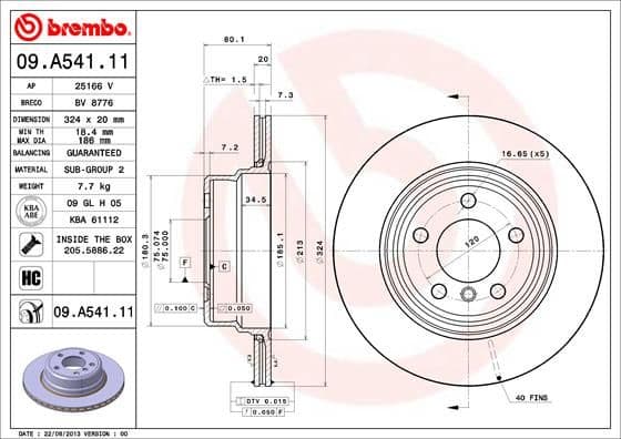 Bremžu diski BREMBO 09.A541.11 1