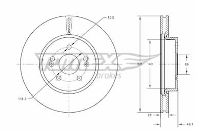 Bremžu diski TOMEX Brakes TX 73-32 1