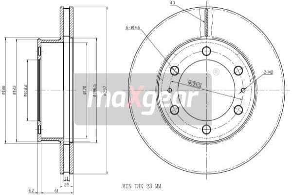 Bremžu diski MAXGEAR 19-2350 1