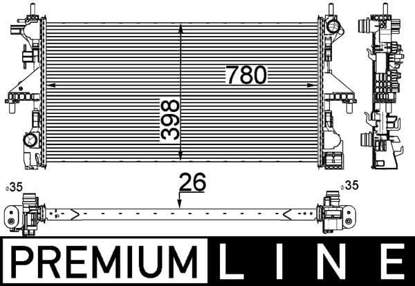 Radiators, Motora dzesēšanas sistēma MAHLE CR 808 000P 1