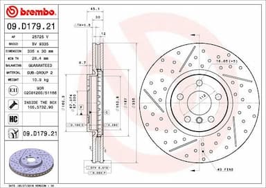 Bremžu diski BREMBO 09.D179.21 1