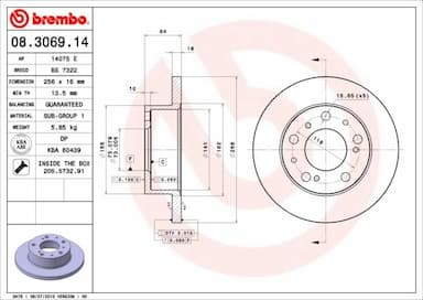 Bremžu diski BREMBO 08.3069.14 1