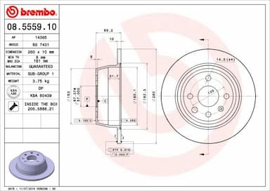 Bremžu diski BREMBO 08.5559.10 1