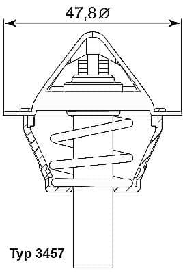 Termostats, Dzesēšanas šķidrums BorgWarner (Wahler) 3457.90D 1