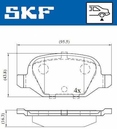 Bremžu uzliku kompl., Disku bremzes SKF VKBP 90472 2