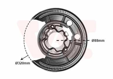 Dubļu sargs, Bremžu disks VAN WEZEL 1651373 1