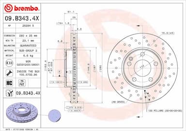 Bremžu diski BREMBO 09.B343.4X 1