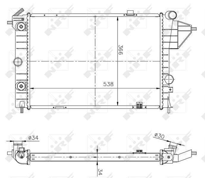 Radiators, Motora dzesēšanas sistēma NRF 513508A 1