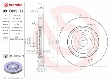 Bremžu diski BREMBO 09.E835.11 1