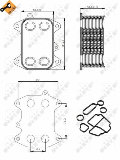 Eļļas radiators, Motoreļļa NRF 31263 5