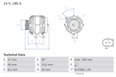 Ģenerators BOSCH 0 986 048 400 1