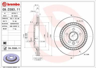 Bremžu diski BREMBO 09.D393.11 1