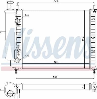 Radiators, Motora dzesēšanas sistēma NISSENS 61808 5